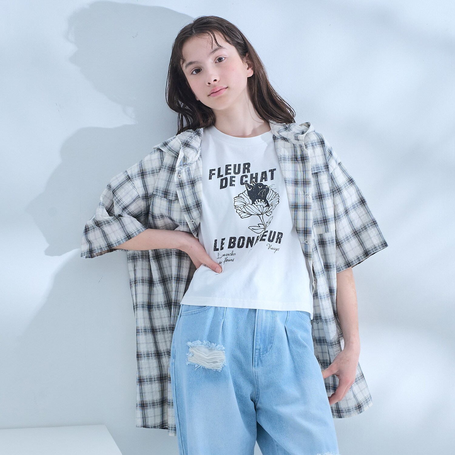 【AMI】半袖フードシャツ×Tシャツセット