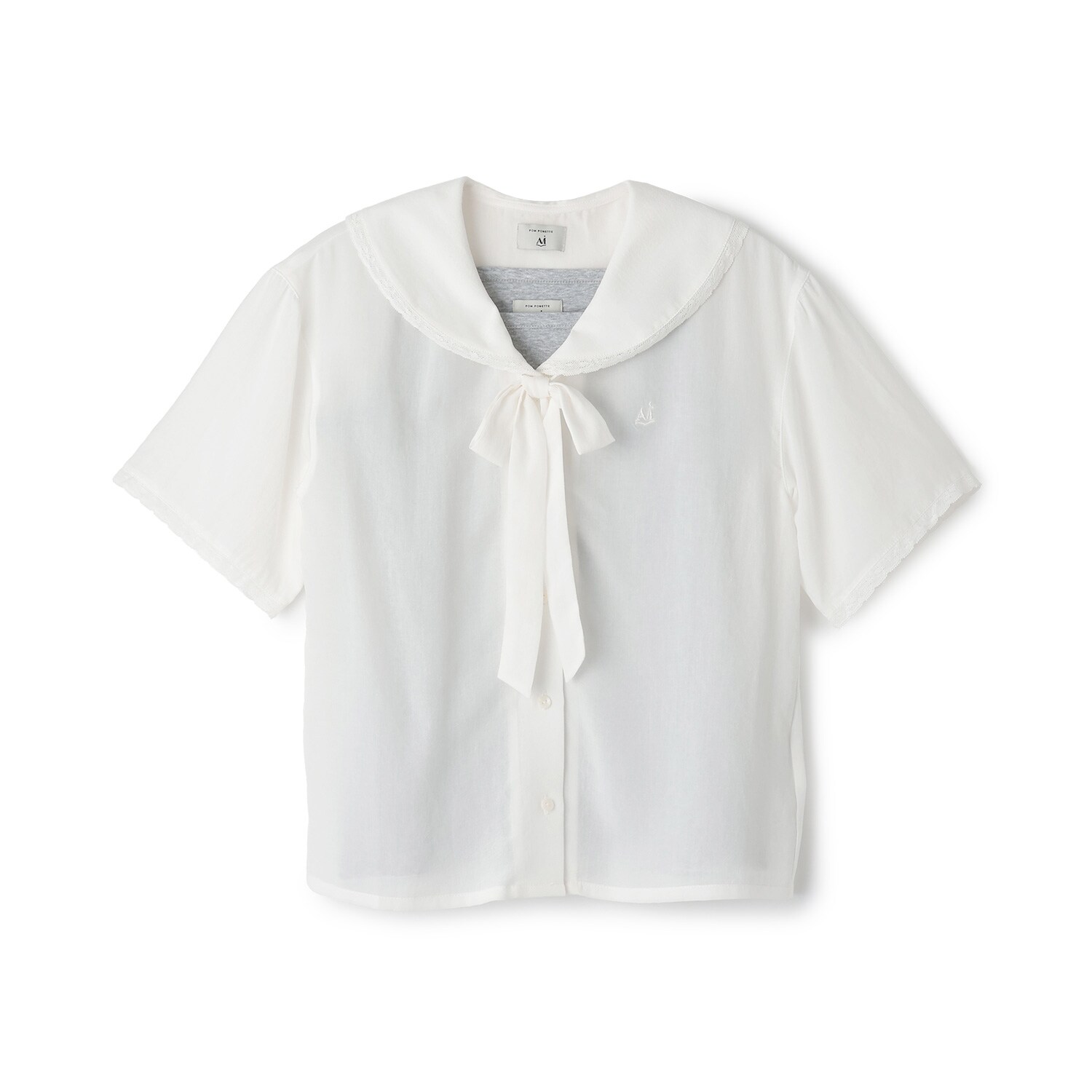 【AMI】レース使いブラウス×【接触冷感】キャミソールセット