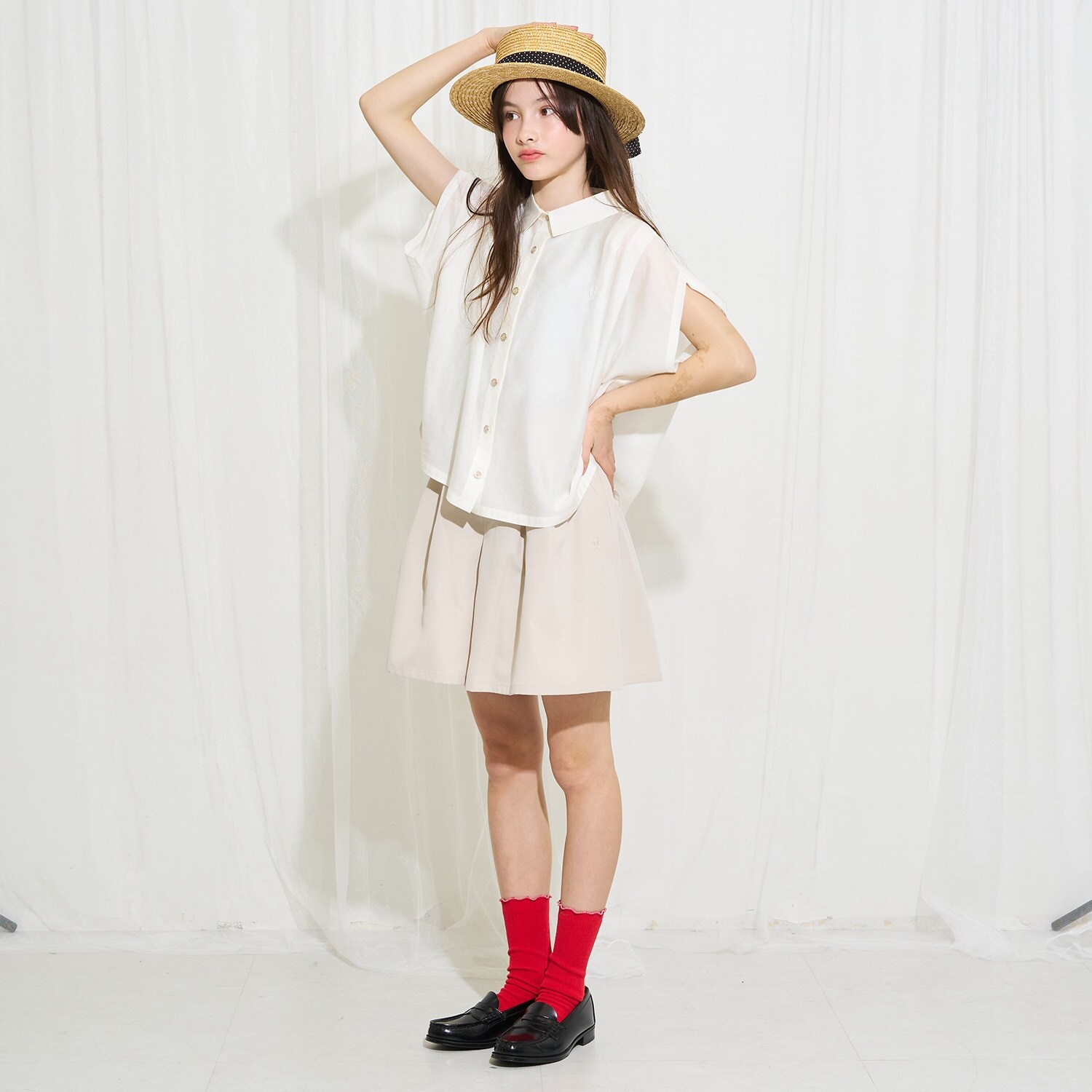 【AMI】ショルダータックフレンチブラウスセットアップ