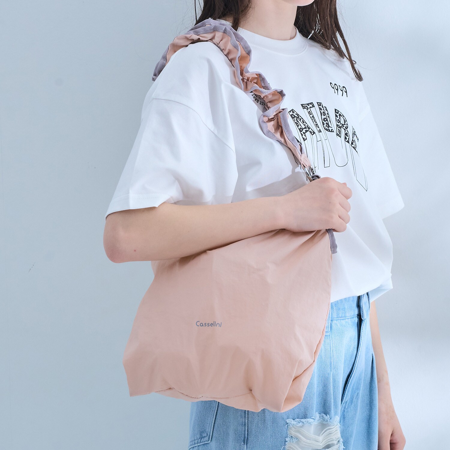 【キャセリーニ】フリルエコバッグ