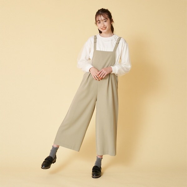 タックワイドサロペットパンツ