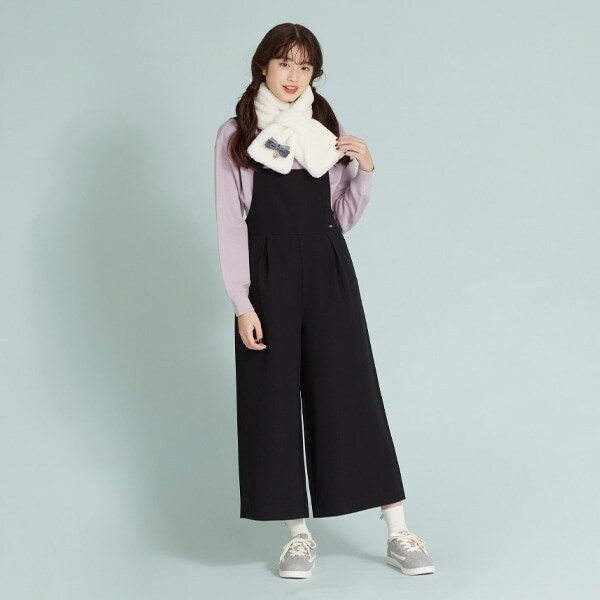 タックワイドサロペットパンツ