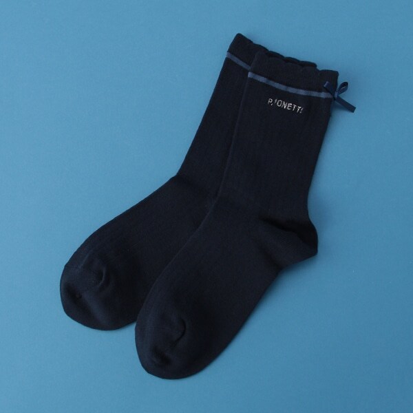 後ろリボンクルーソックス