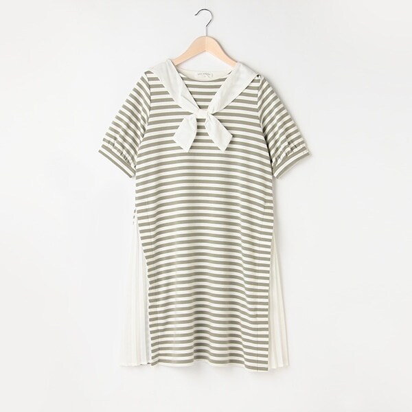 ボーダーマリンカットワンピース