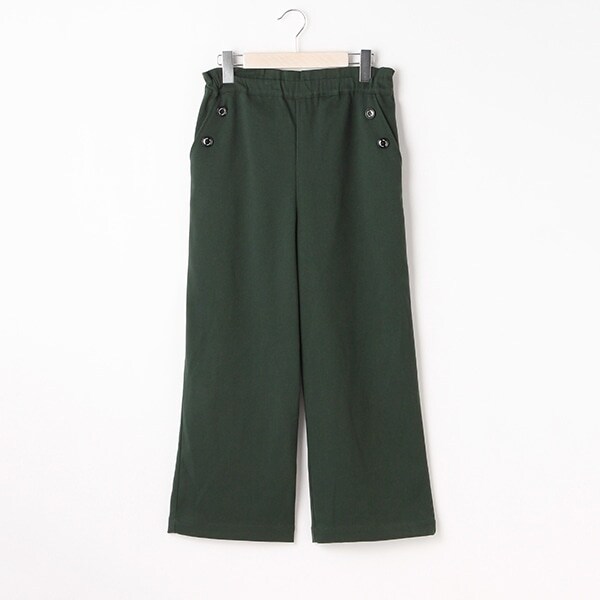 釦ストレートワイドパンツ