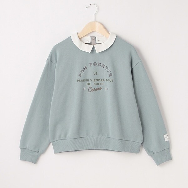 衿つきロゴトレーナー