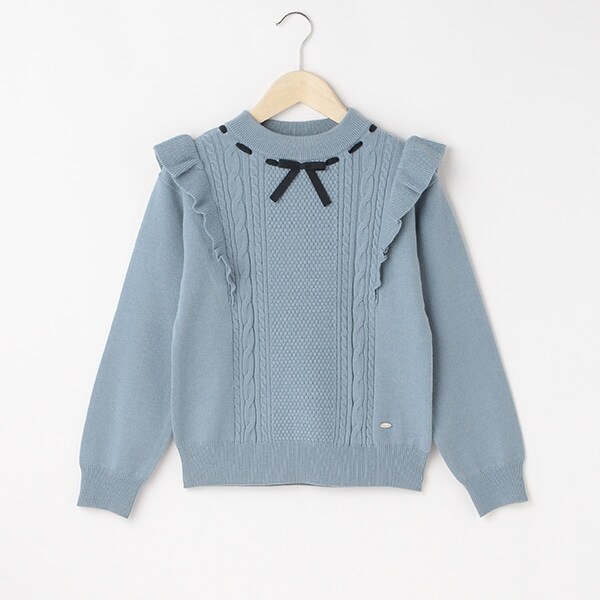 編み込みリボンニット