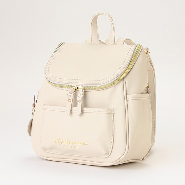 合皮チャームつきバケツ型リュック