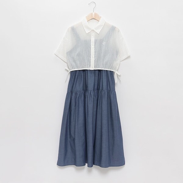 シアーシャツ＋キャミワンピセット