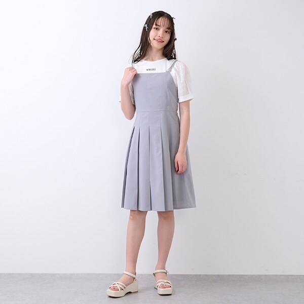 【ひんやり】パールショルダーキャミワンピース