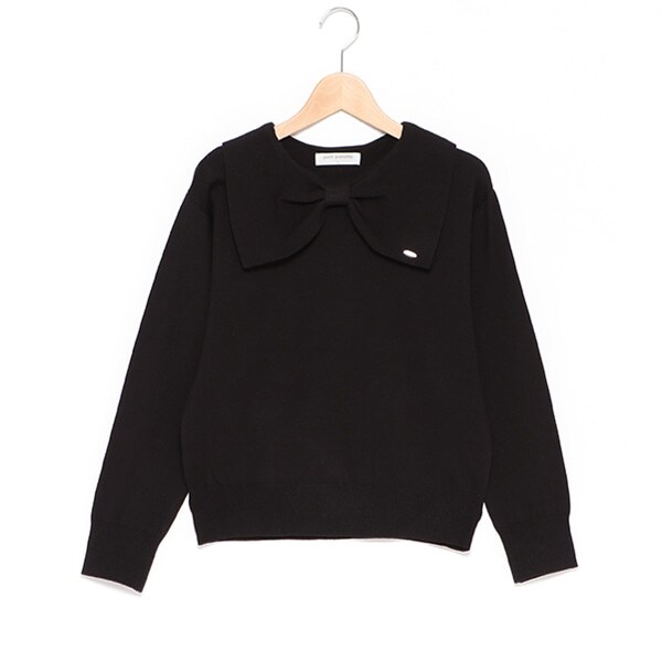 リボン衿ニット