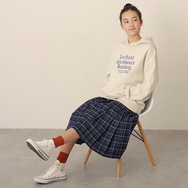 チェックミディスカート