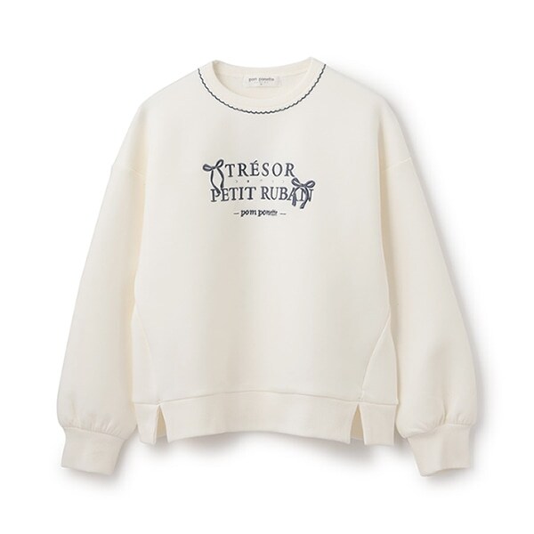 リボン刺しゅうダンボールプルオーバー