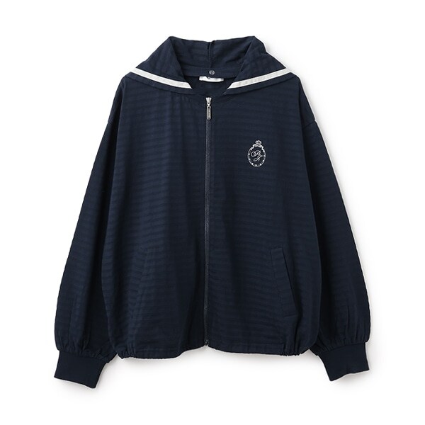 【UVカット】シアーボーダージップパーカ