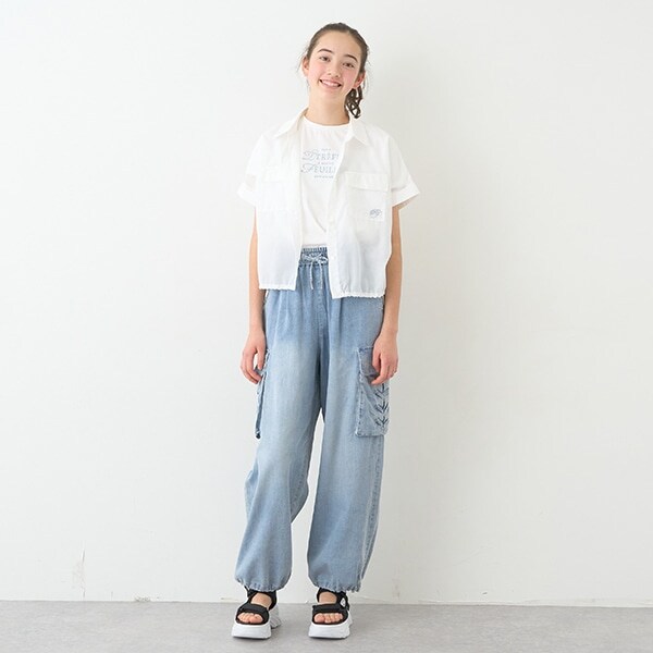 【ニコ☆プチ掲載】シアーシャツ＋ロゴTシャツセット