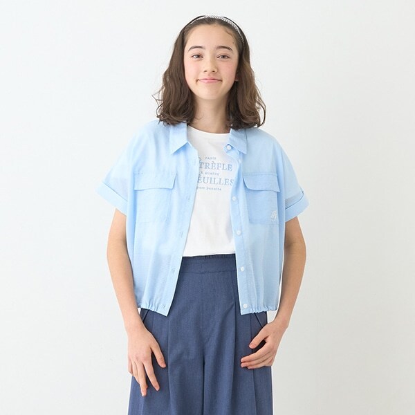 【ニコ☆プチ掲載】シアーシャツ＋ロゴTシャツセット