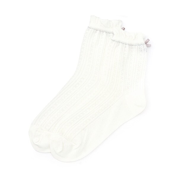 後ろリボンクルーソックス