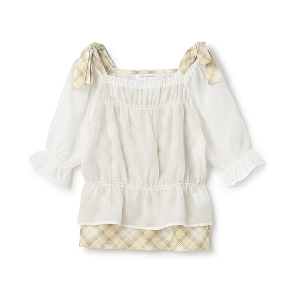 ショルダーリボンブラウスセット