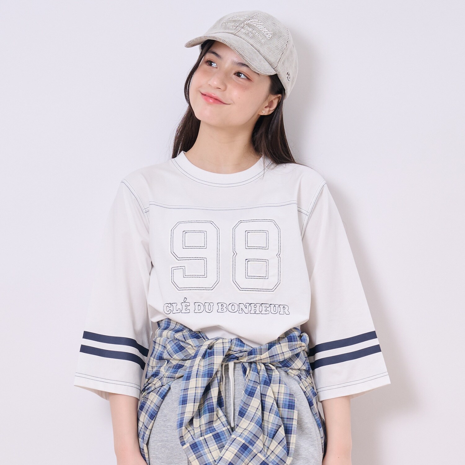 【接触冷感】７分袖ナンバリングTシャツ