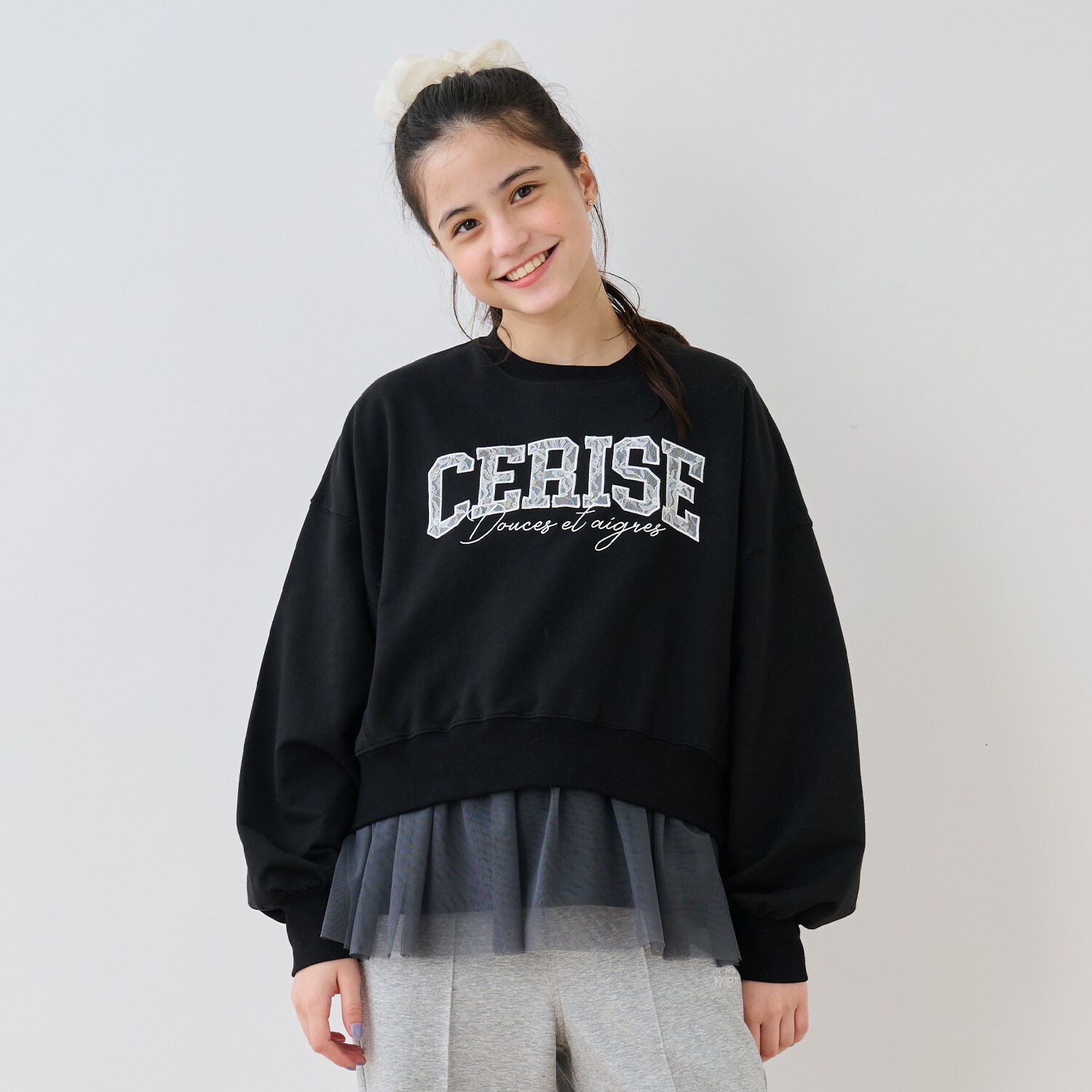 【接触冷感】レースワッペンプル×チュールTシャツ