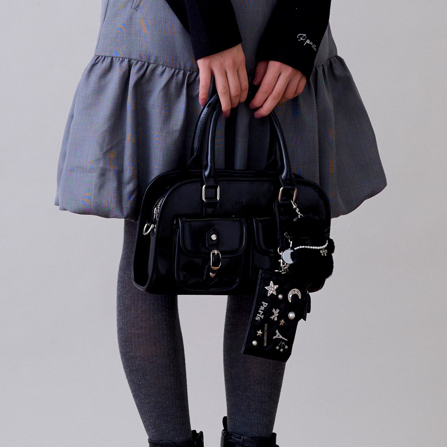 配色ボストンバッグ