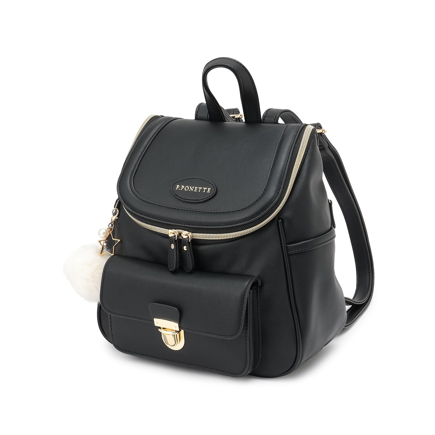 チャームつきバケツ型リュック