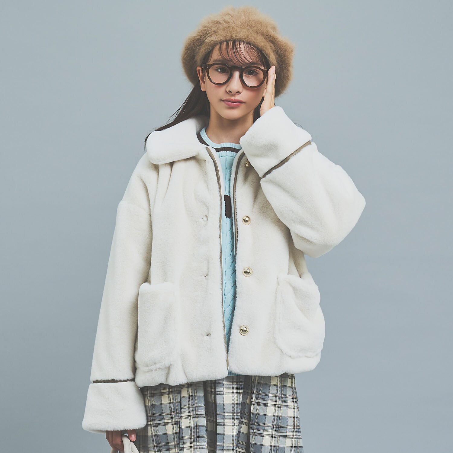 【130cmあり】フェイクファーブルゾン