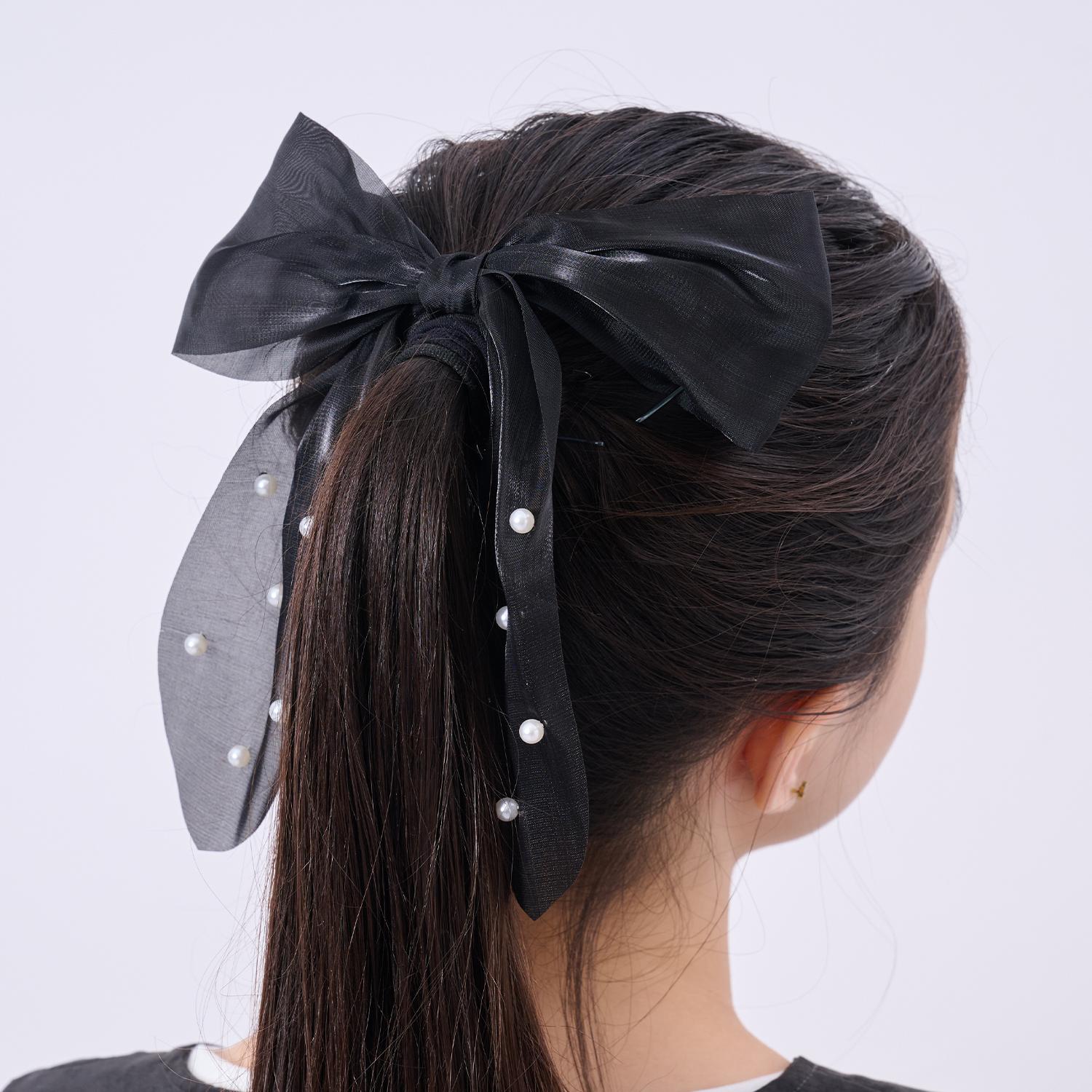 シアーパールリボンヘアゴム