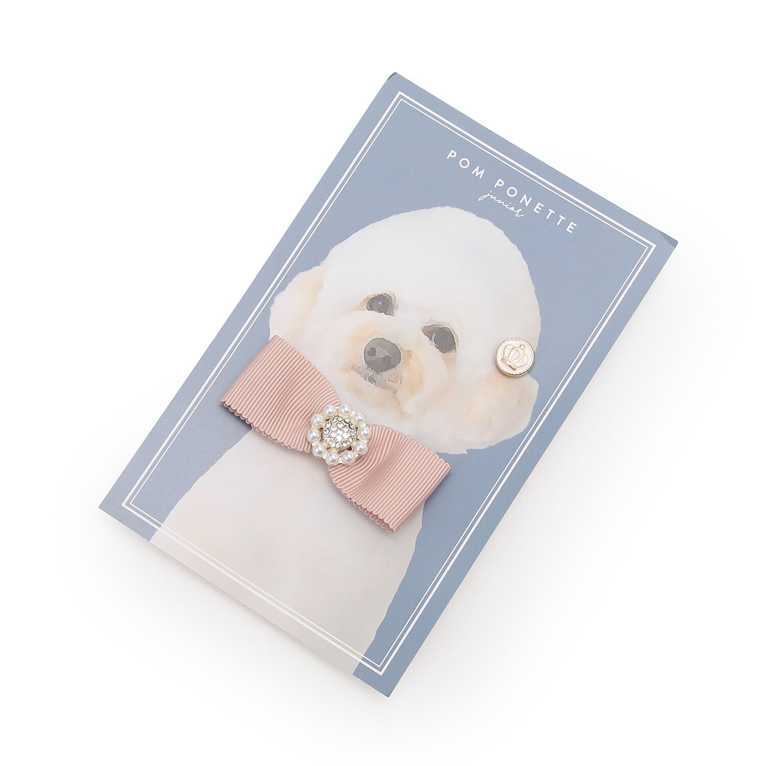 ビジューリボンブローチ