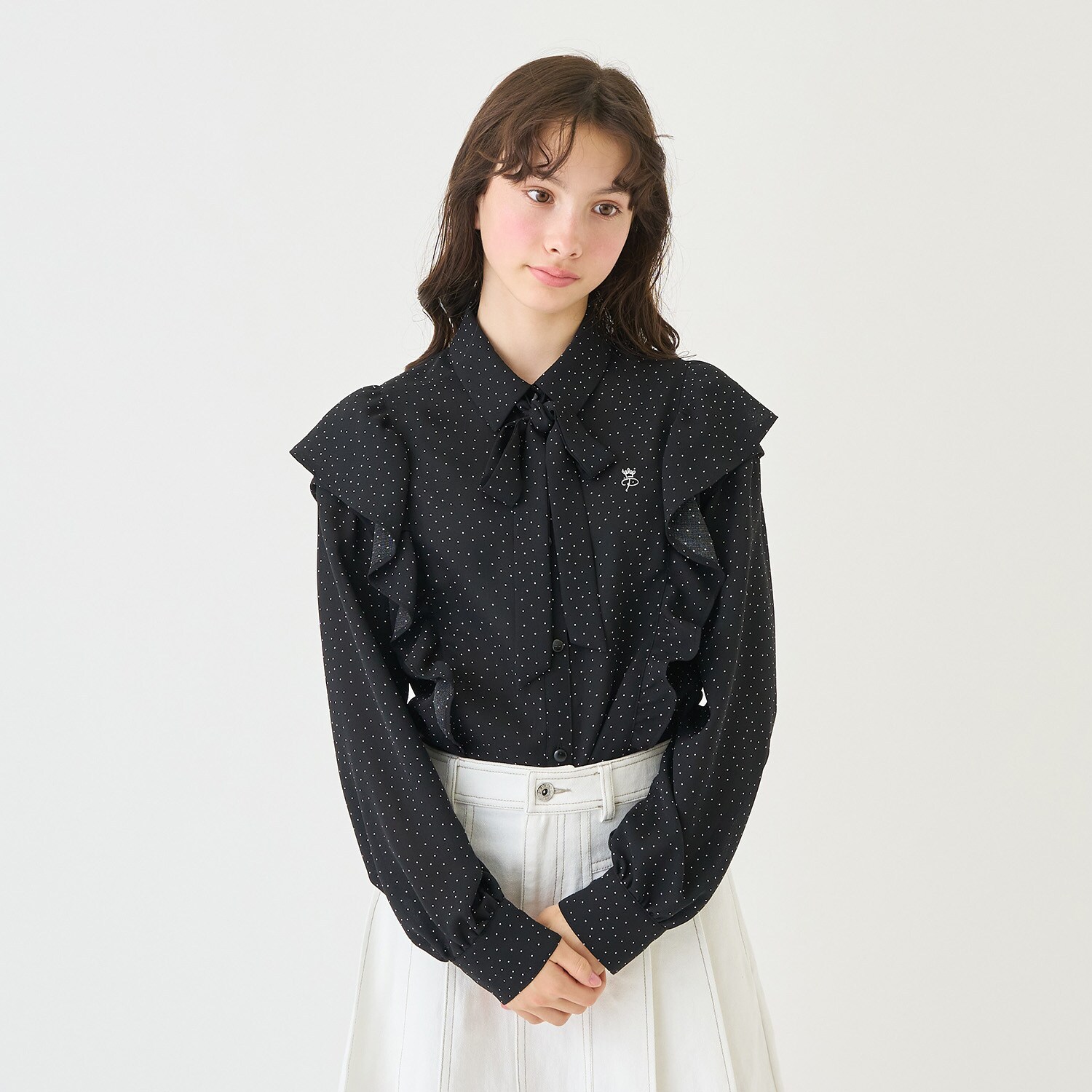 【袖取り外し】ボウタイブラウス