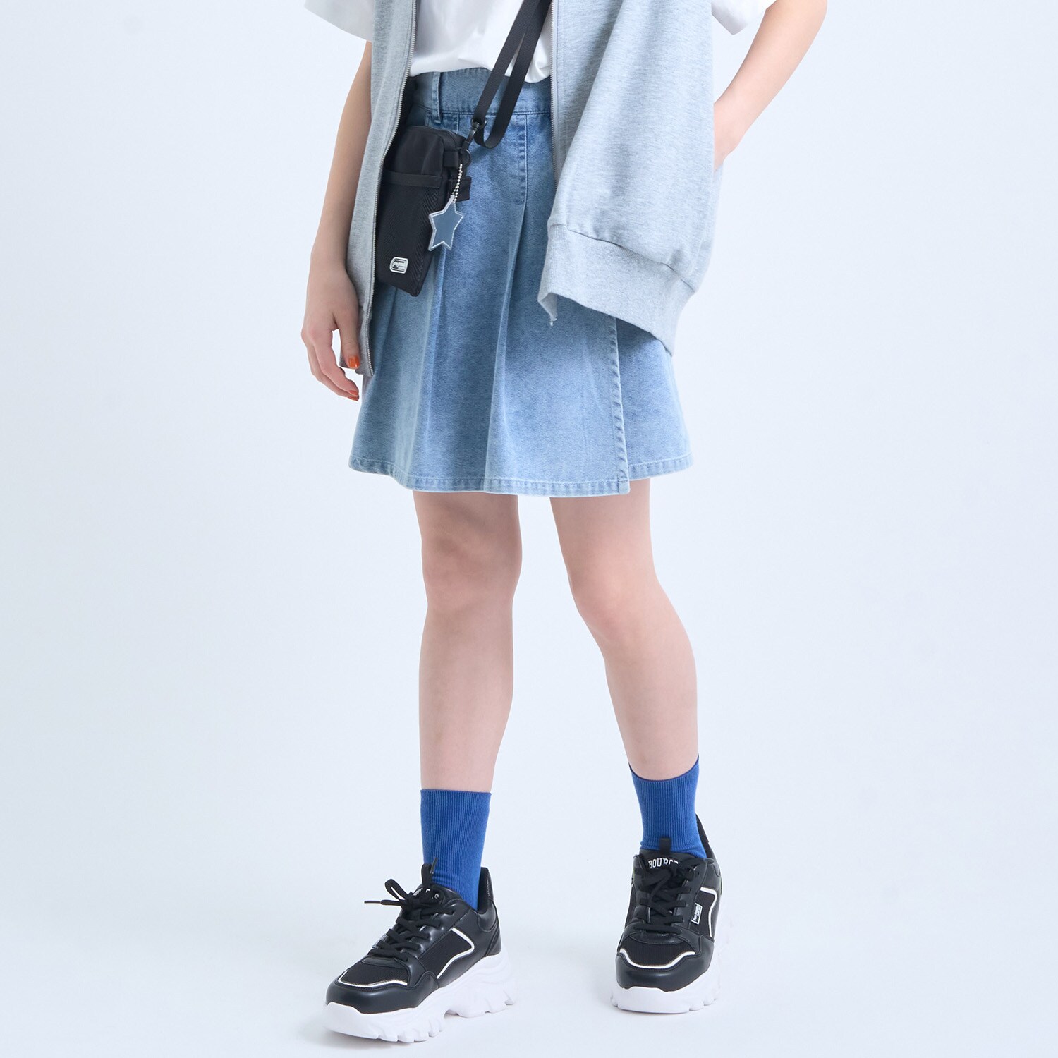 【接触冷感】ラップデニムキュロット