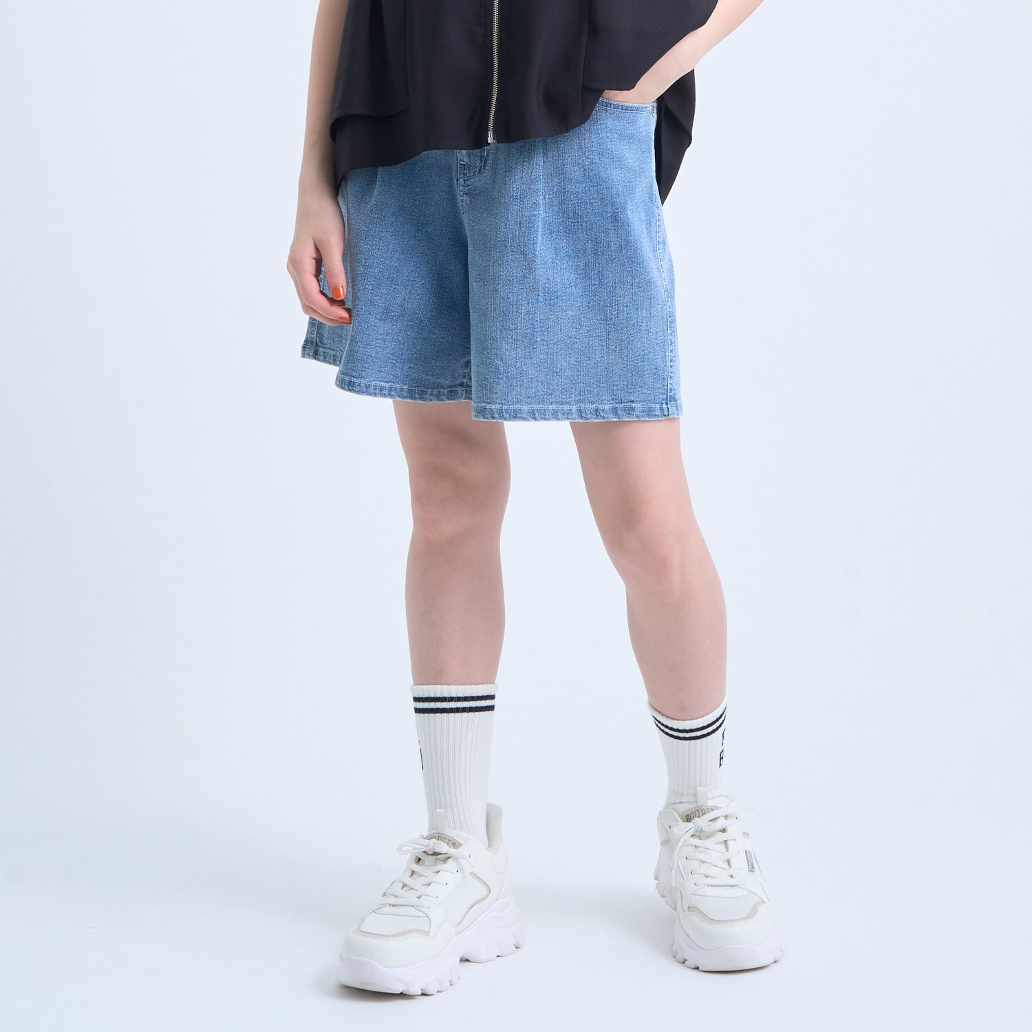 【接触冷感】デニムショートパンツ