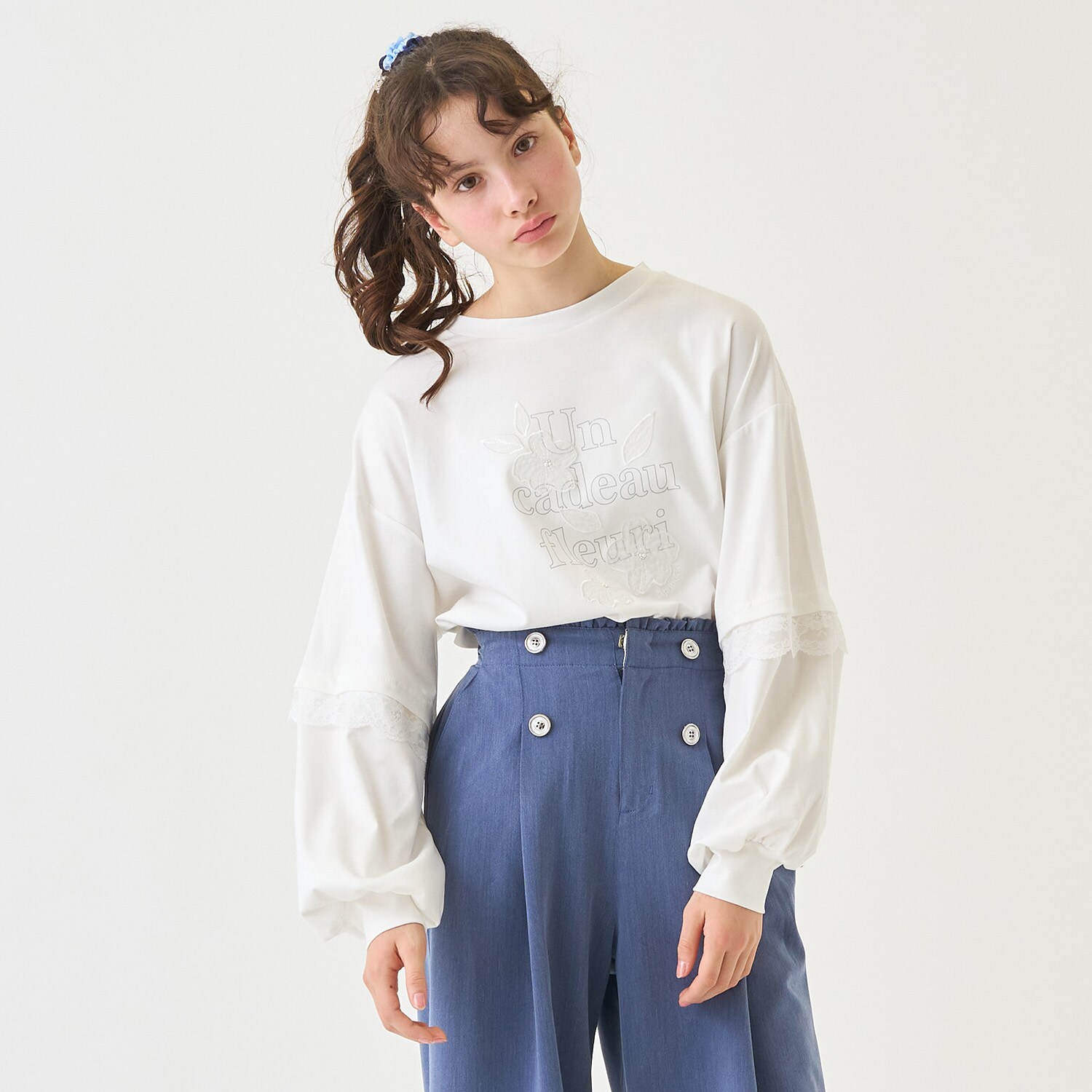 【130cmあり】袖取り外しロゴTシャツ