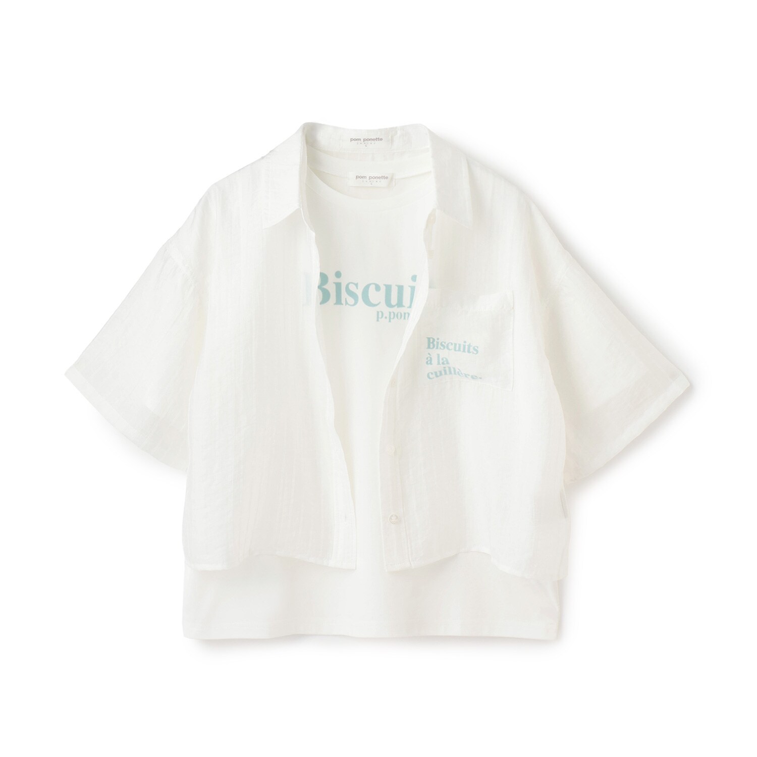 半袖シアーシャツ×Tシャツセット