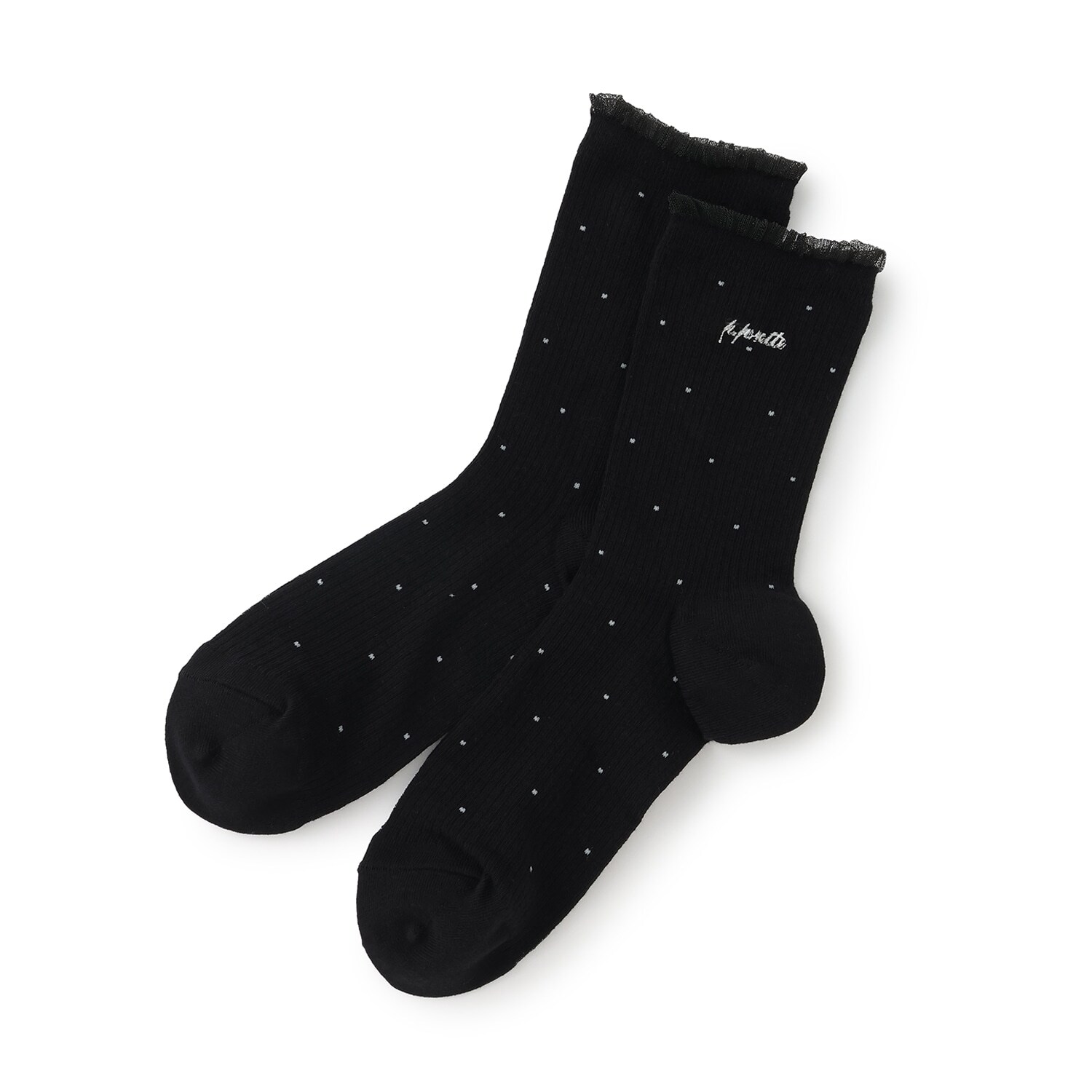 ドット柄クルーソックス