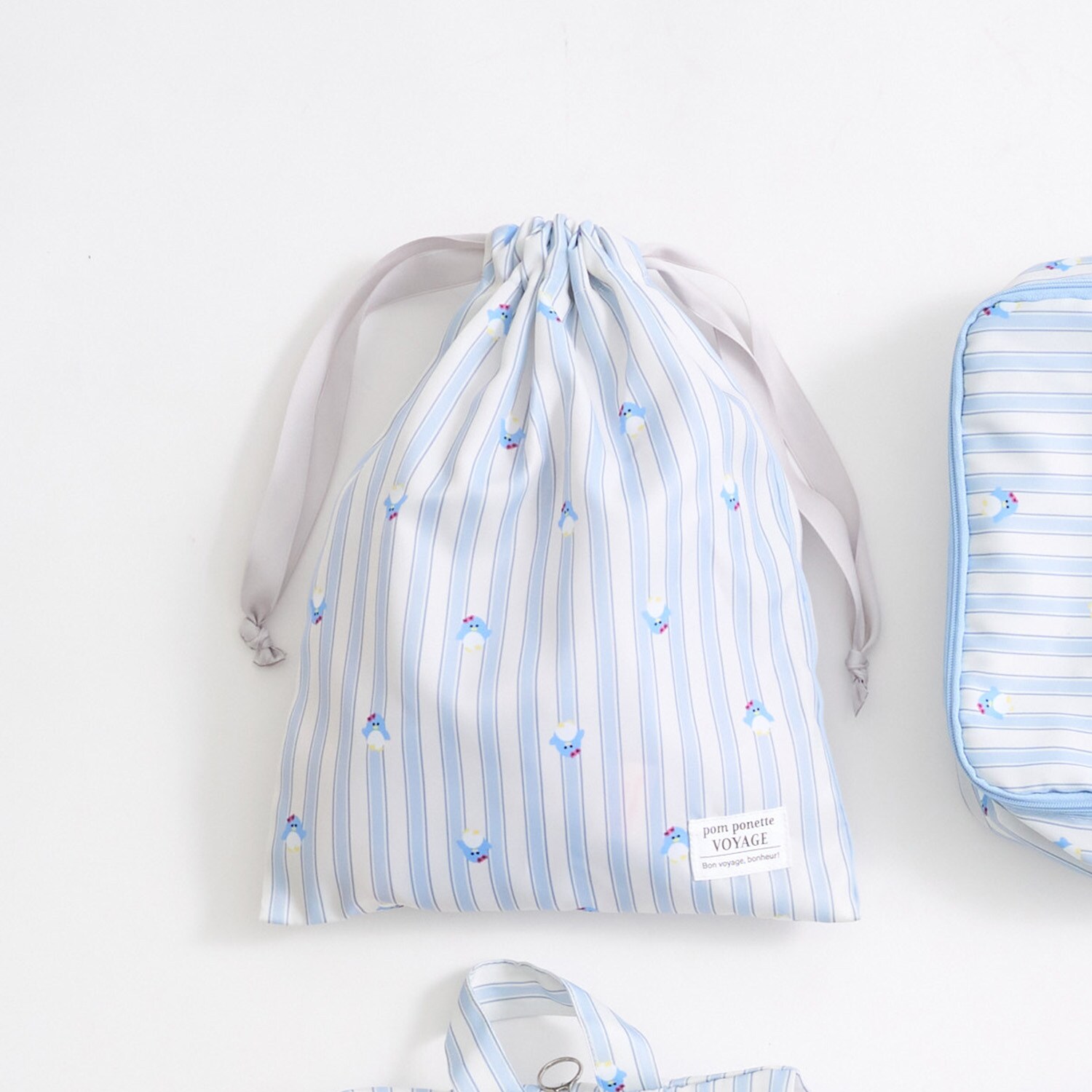 【撥水】総柄トラベル巾着