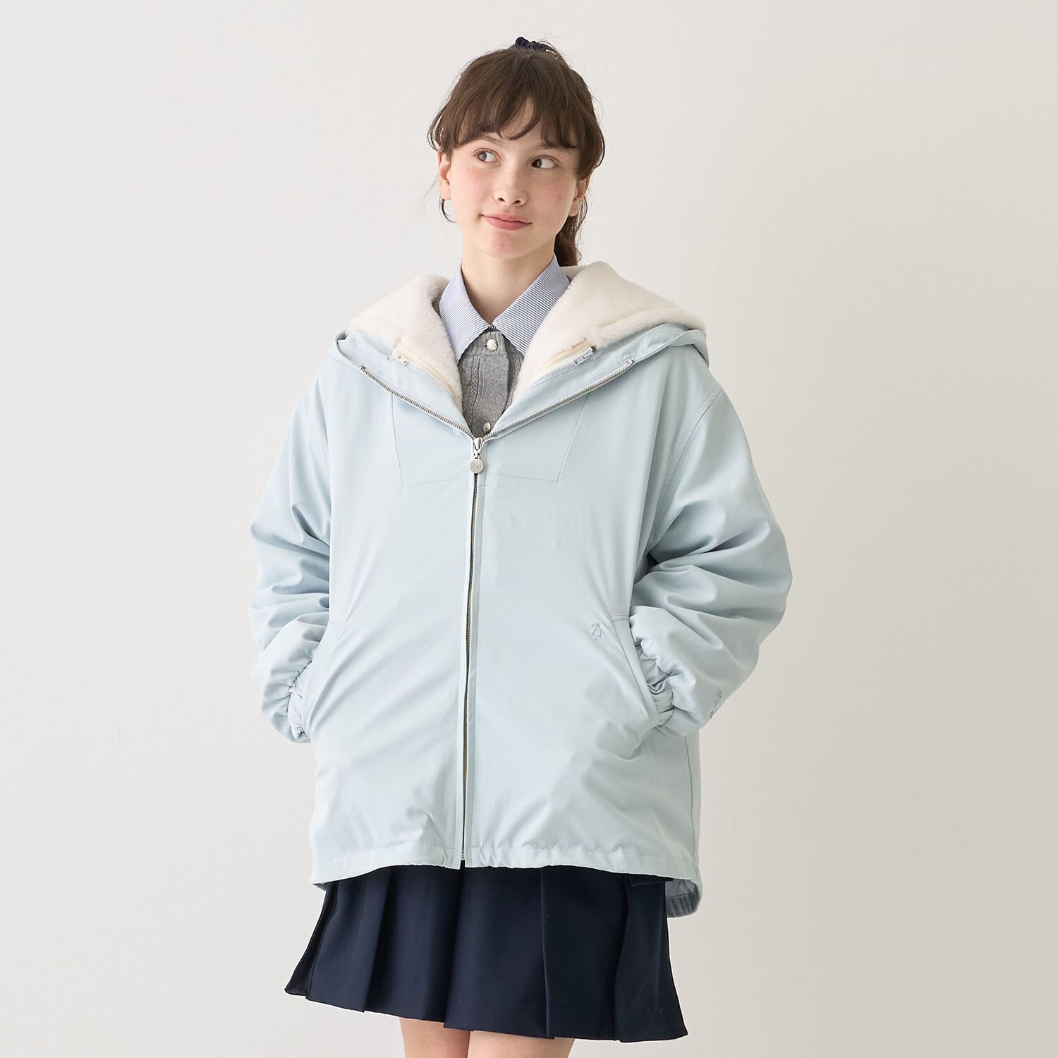 【予約商品】【撥水】フェイクファーライナー3WAYブルゾン