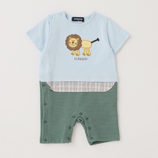 ライオンアップリケ半袖カバーオール