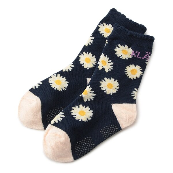 マーガレット柄クルーソックス