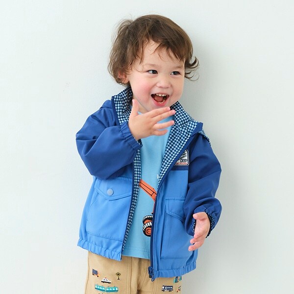 バイカラー×チェックリバーシブルマウンテンパーカ