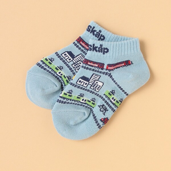 電車と線路スニーカーインソックス【日本製】