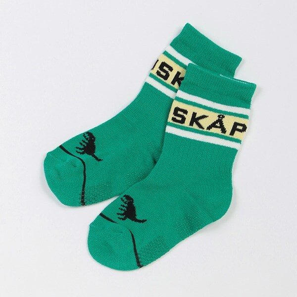 ロゴ×つま先恐竜クルーソックス