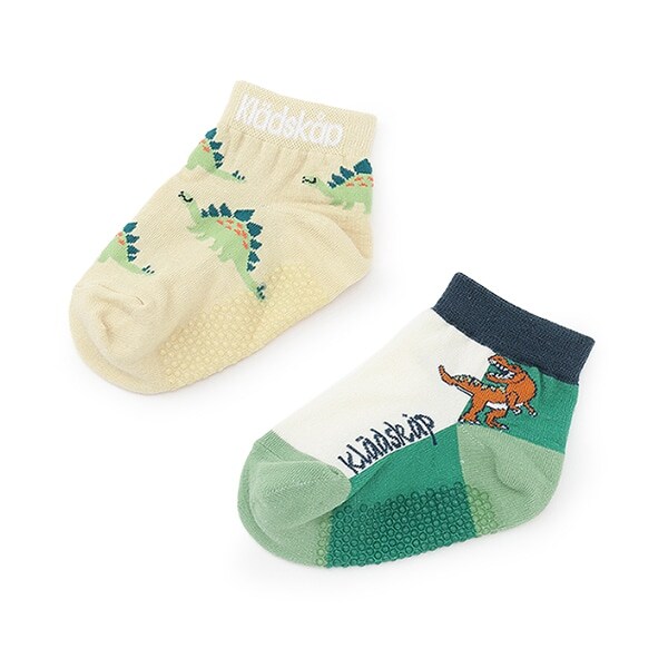 恐竜柄ショートソックス2足セット