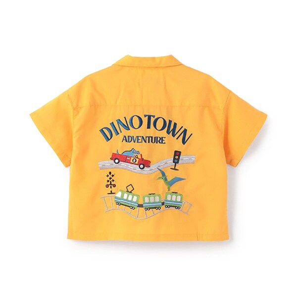 恐竜×乗り物刺しゅう半袖シャツ
