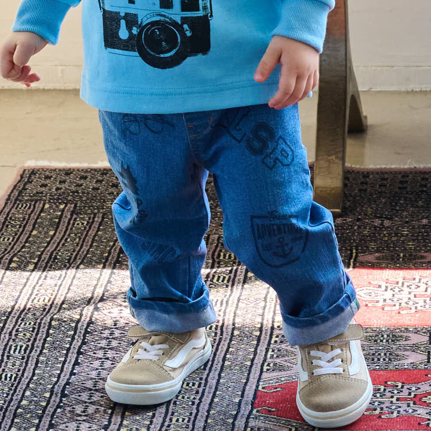 マルチプリントロング丈ストレートパンツ