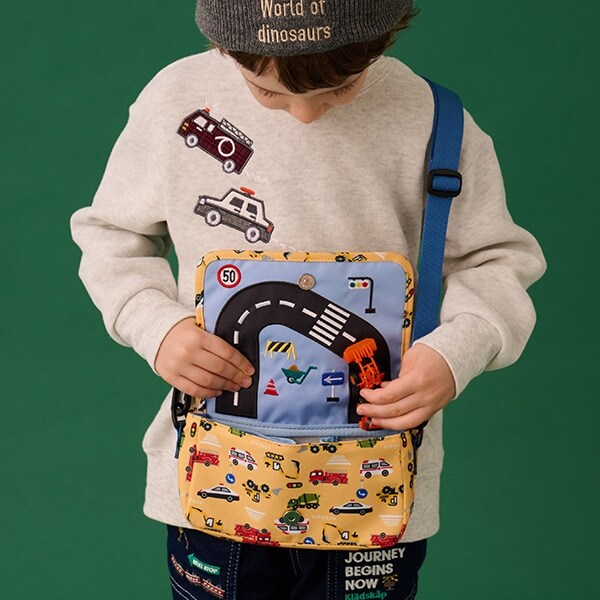 ミニカー収納働く車柄推し活ショルダーバッグ