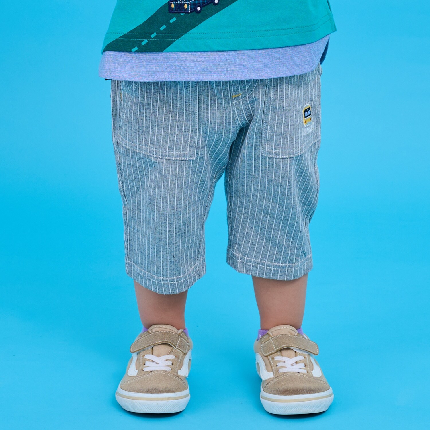 電車ストライプ6分丈パンツ