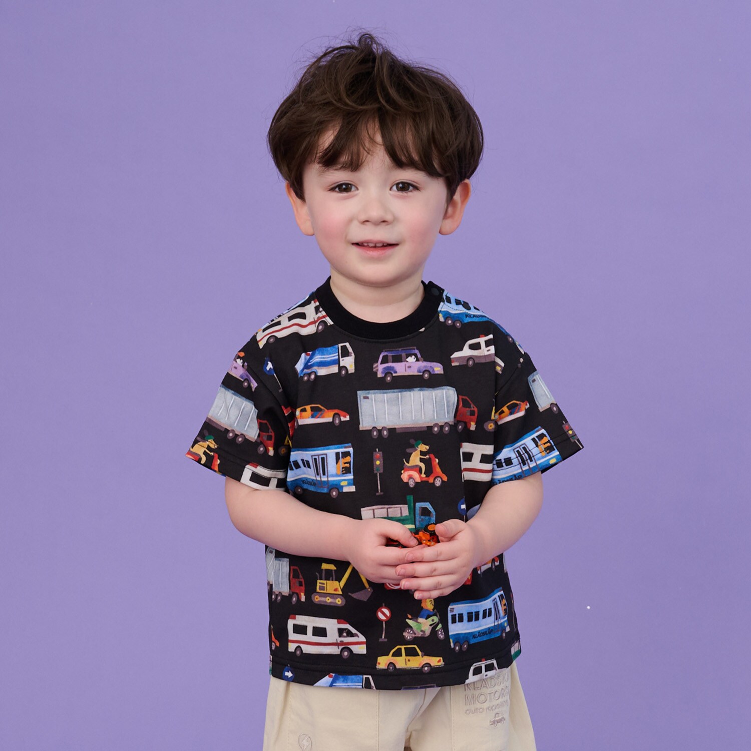 乗り物総柄半袖Tシャツ