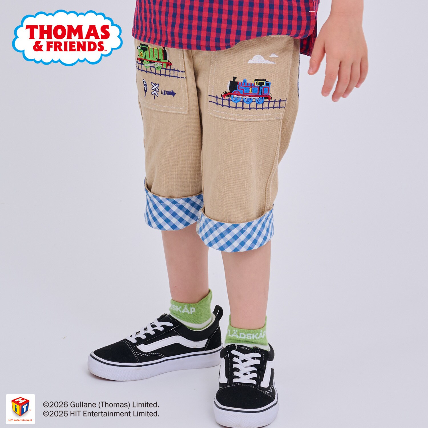 【トーマス】裾裏チェック6分丈パンツ