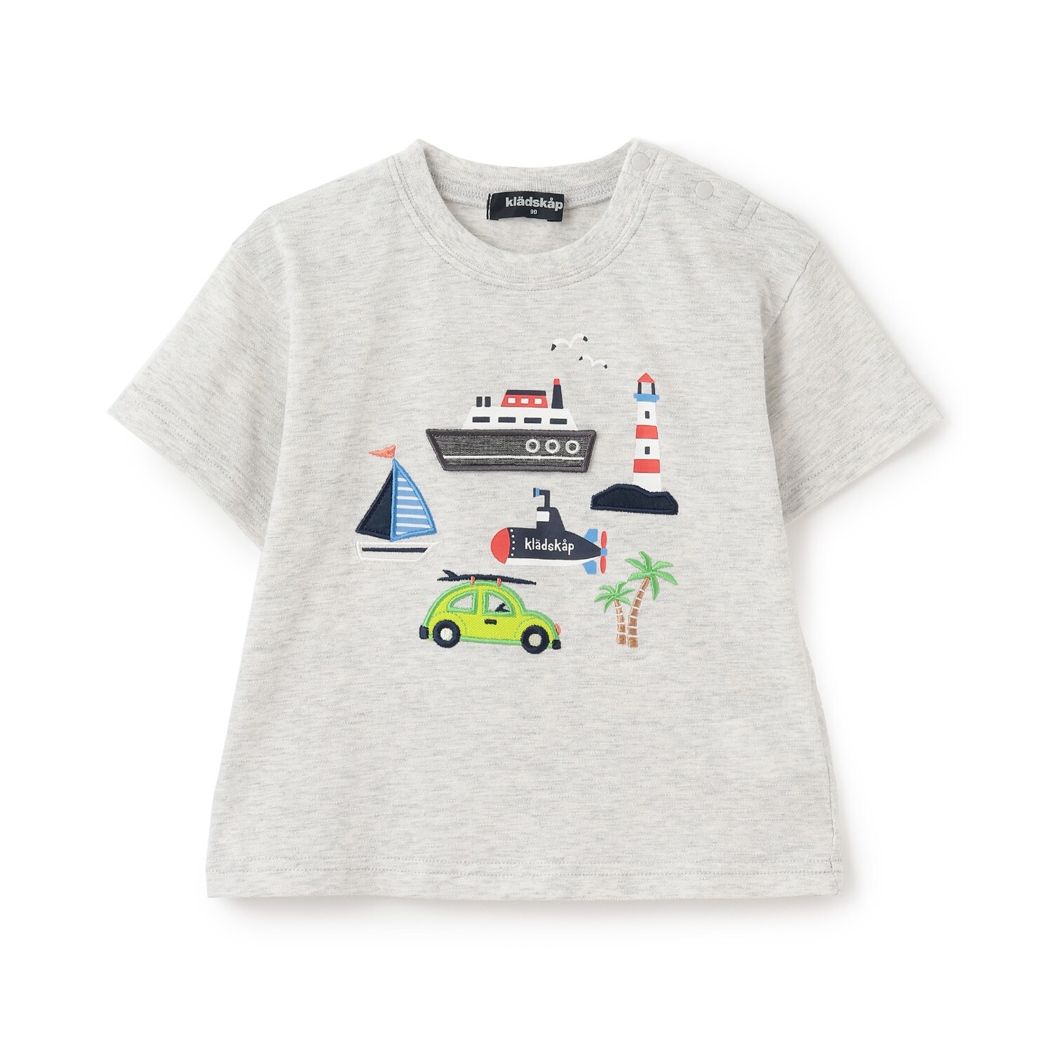 乗り物アップリケ半袖Tシャツ